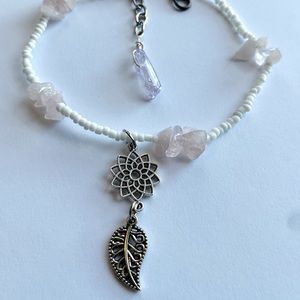 Rose quartz and lavender Quartz anklet